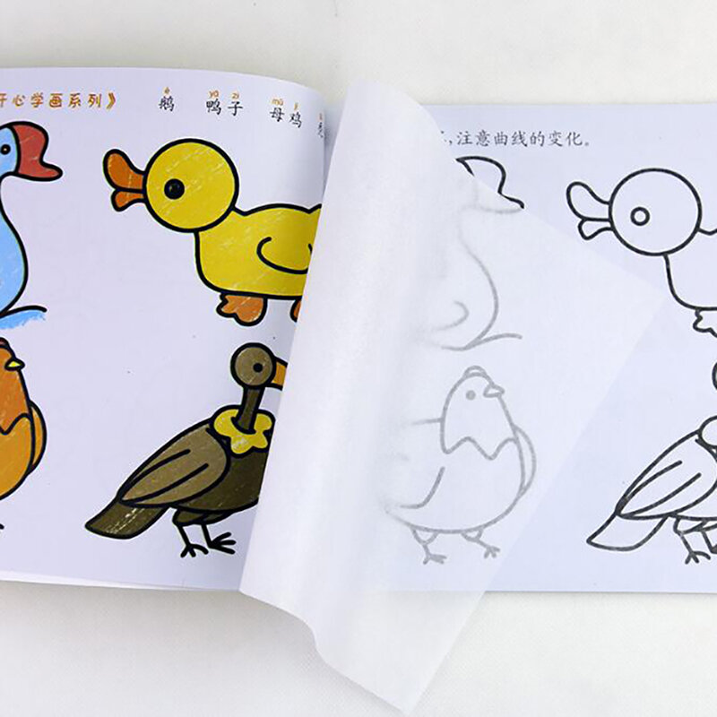 1Pc Kids Animal Drawing Book 2-6 anni bambini libri da colorare per frutta verdura piante Set da disegno insegnamento giocattolo educativo