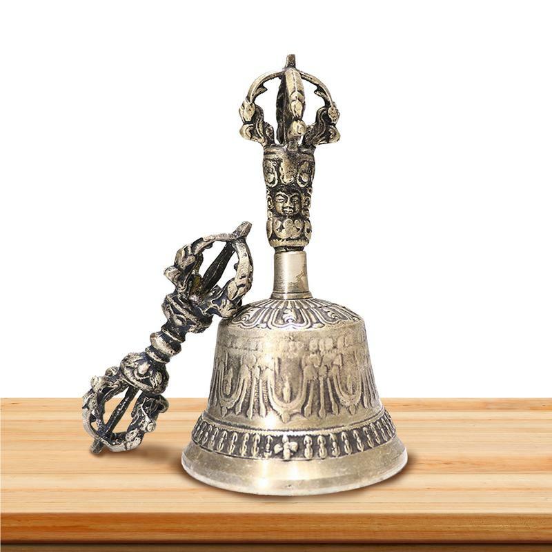 Budista tibetano meditação Bell e Dorje Set, Handmade Dharma objetos Bell, meditação altar, ritual