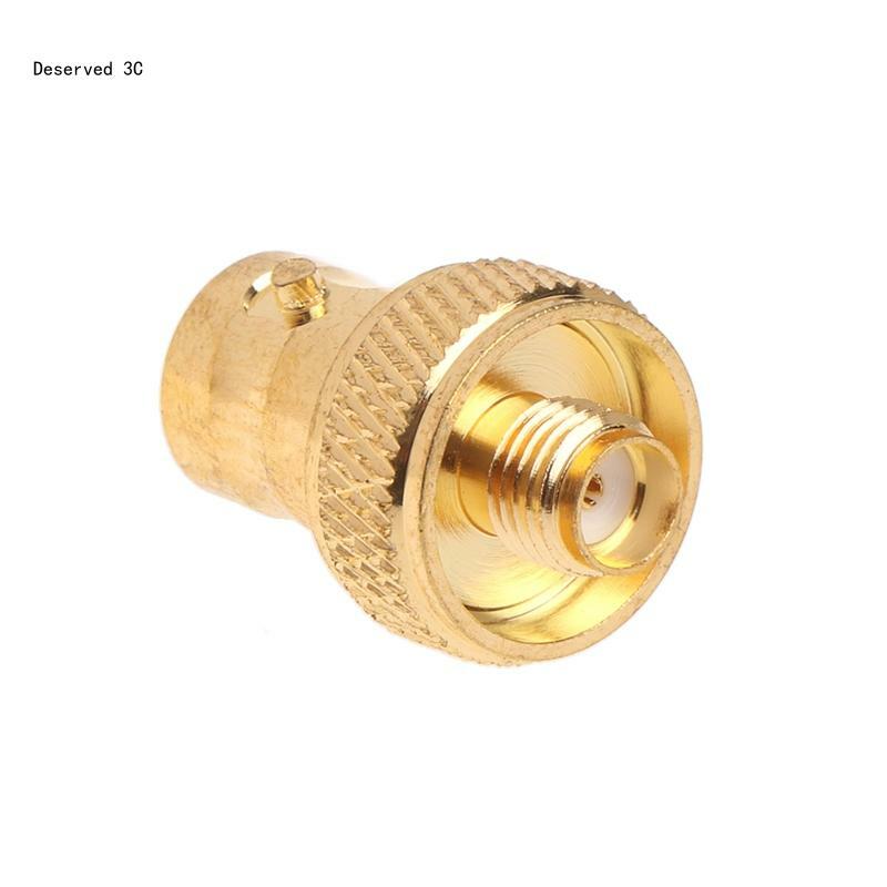 Straight Gold Plated BNC Female to SMA Female RF Coaxial Connector Adapter