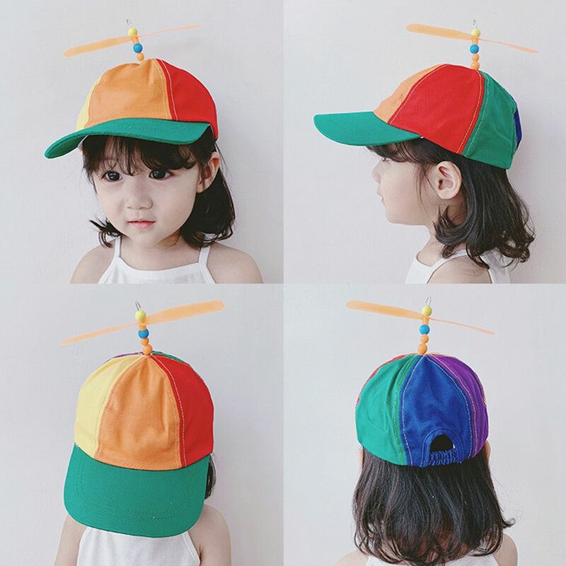 Bamboo Dragonfly Rainbow Sun Cap Funny Adventure Dad Hat Snapback Hat Helicopter Propeller Design for Kids Boys Girls Adult