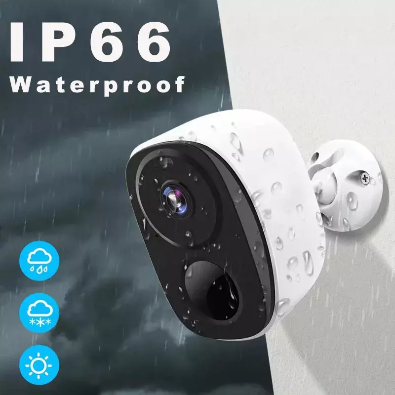 Security Cameras Wireless Outdoor, 2K 3MP Battery Powered WiFi Security Camera with Spotlight Siren, 2-Way Audio, Waterproof