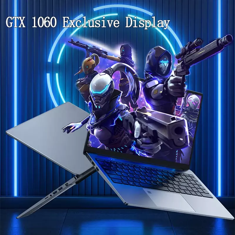 FUNXUN Laptop GTX 1060, komputer kantor tampilan tentara 15.6 "16GB sistem 512G/1024G Notebook Intel Celeron
