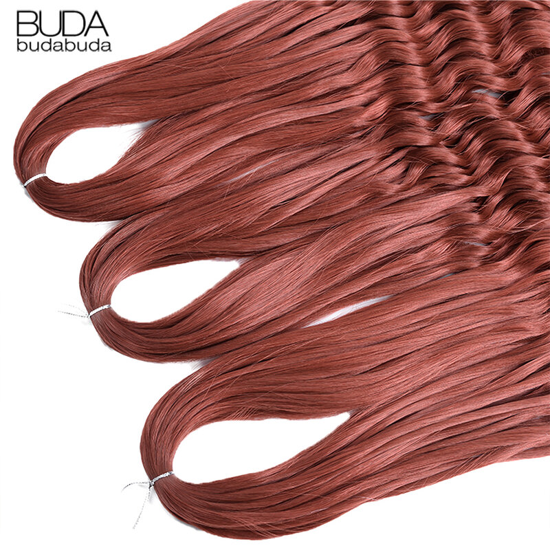 Rambut sintetis kepang Crochet keriting Perancis, rambut ekstensi rambut kepang Luna Curl 20 inci gelombang longgar untuk wanita