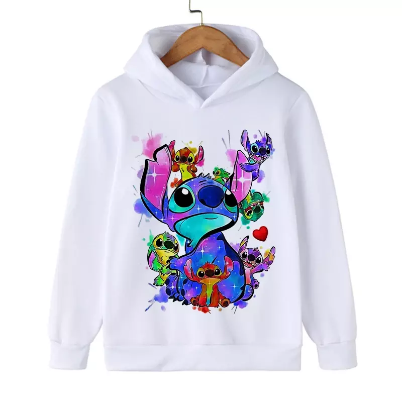 Disney Stitch Y2k Anime Hoodie Kinder Cartoon Kleidung Kind Mädchen Junge Lilo und Stich Sweatshirt Manga Hoody Baby Casual Top