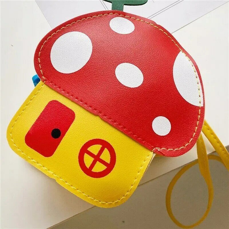 Lovely Children's PU Leather Red Messenger Bag Cute Girls Cartoon Shoulder Bags Princess Accessories Mini Coin Purse Handbags