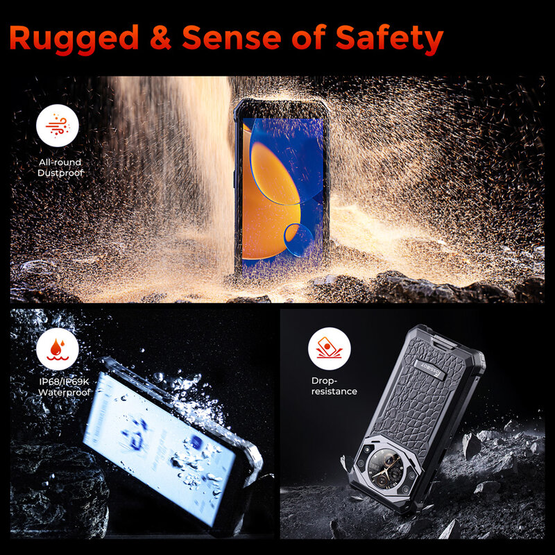 [Estreia mundial] Fossibot F101Pro, Smartphone Robusto, 10600mAh,IP68,15GB + 128GB, Celular Versão Global à prova d'água, NFC