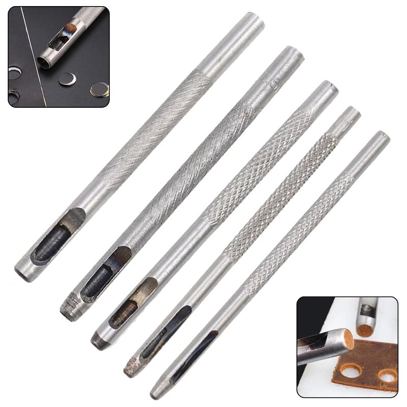 Set di utensili per perforazione in acciaio rettificato di precisione per plastica in pelle e altri materiali morbidi con diametro del foro di 15 4mm