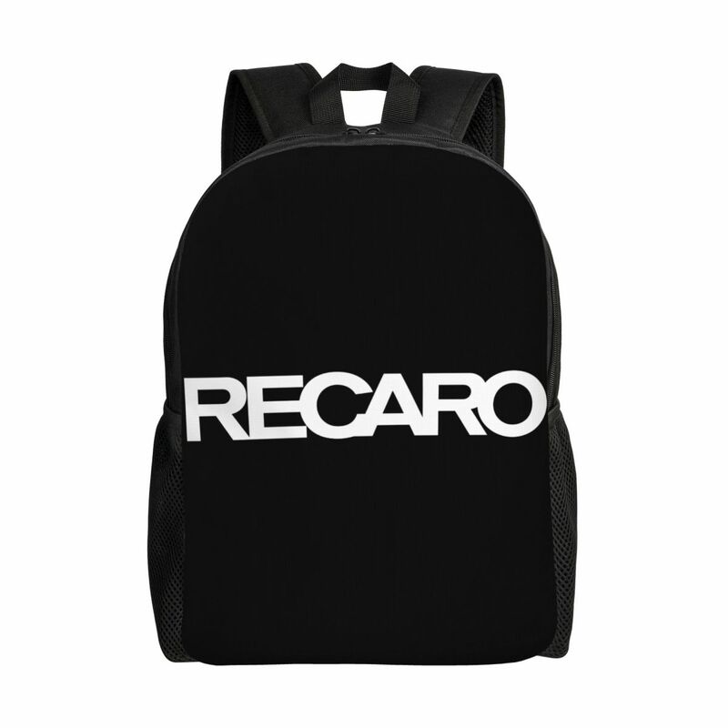 Ransel Logo Recaros personalisasi pria wanita, tas buku kasual untuk tas sekolah kuliah