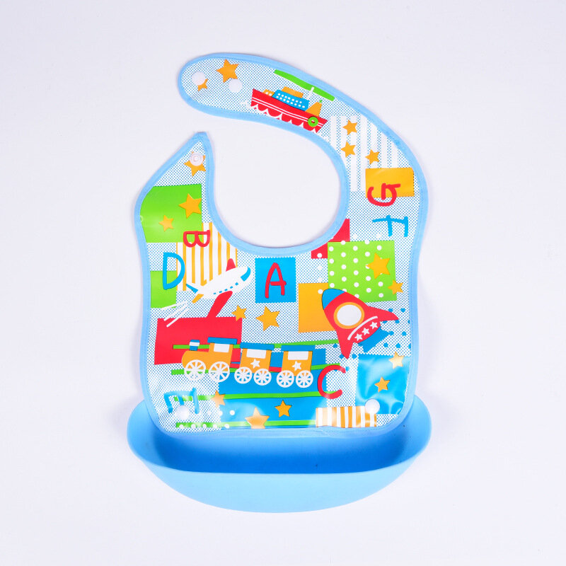 Abnehmbare Reis Tasche Baby Bib Nachahmung Silikon Wasserdichte Lätzchen Für Baby Kinder Spucktuch Cartoon Einstellbar Fütterung Bavoir