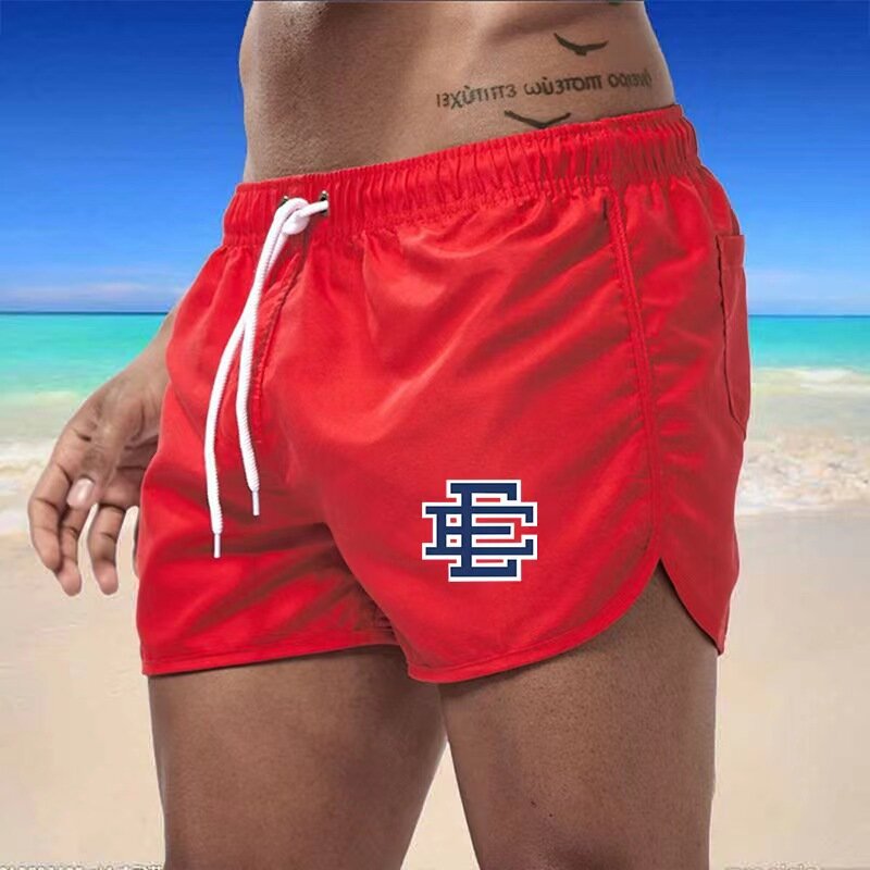 2024 Fashion Summer Swimming Men Sports Shorts Fitness Basketball Beach Pants Travel Breathable College Bodybuilding Gym Surf