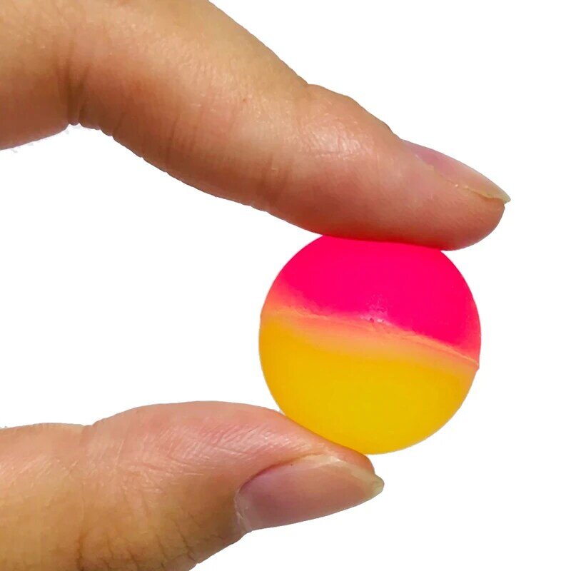 1 szt. Dziecięce kolorowe piłka kauczukowa gumowe dziecięce gry sportowe elastyczne kulki do skakania 25mm dwukolorowa zabawka gumowa piłka