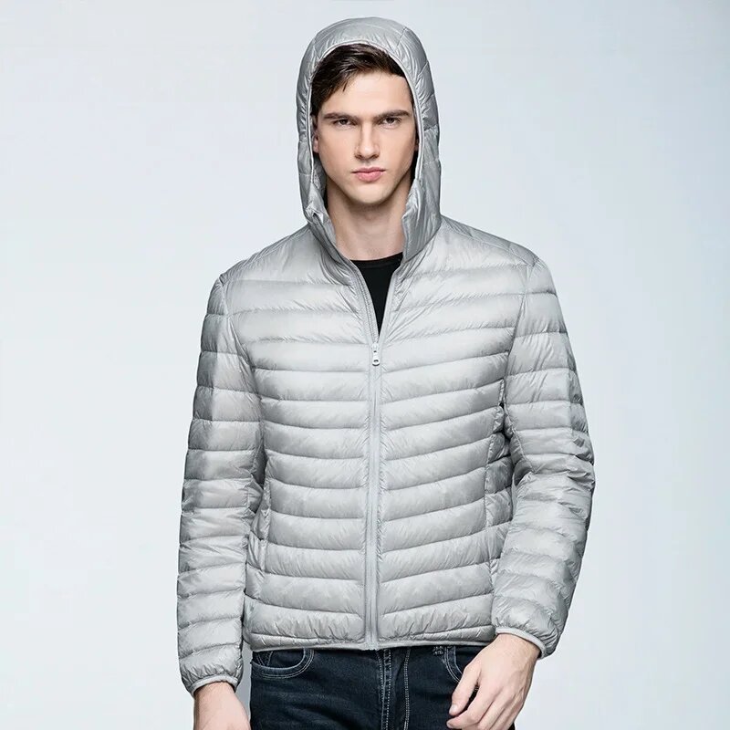 men's down jacket 2024 new style Men's Ultralight Foldable Down Jacket Fashionable hooded warm ultra-light down parka 5XL 6XL