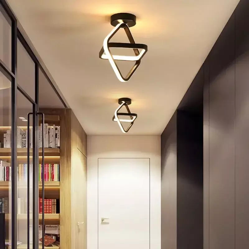 Светодиодные потолочные светильники для коридора, современное Домашнее освещение в скандинавском стиле, трехцветная лампа для спальни, гостиной, коридора, освещение для балкона