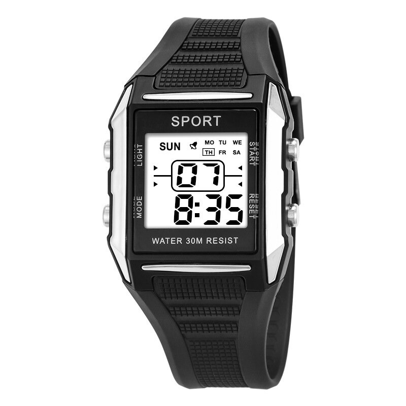 패션 전자 블록 야광 남자 손목시계, 크로노그래프, 디지털 캐주얼 군사 스포츠 방수 LED 디스플레이 시계