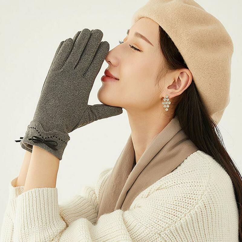 冬用手袋1ペア居心地の良い防風快適な柔らかい屋外女性用ミトン日常着
