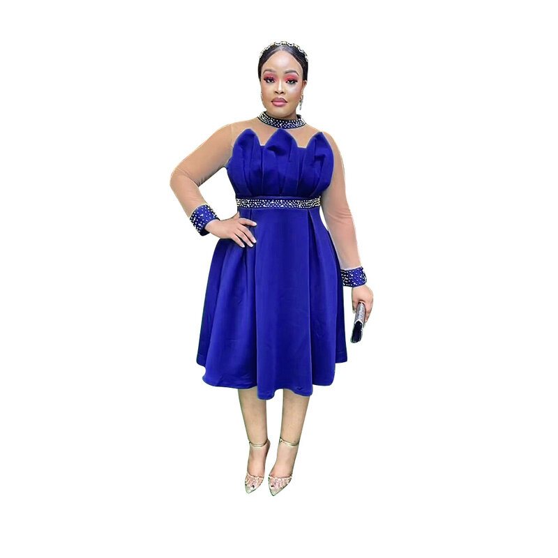 Elegantes vestidos dashiki africanos para mulheres, manga longa, cintura alta, rosa, festa de casamento, roupas de outono, 2022, dashiki