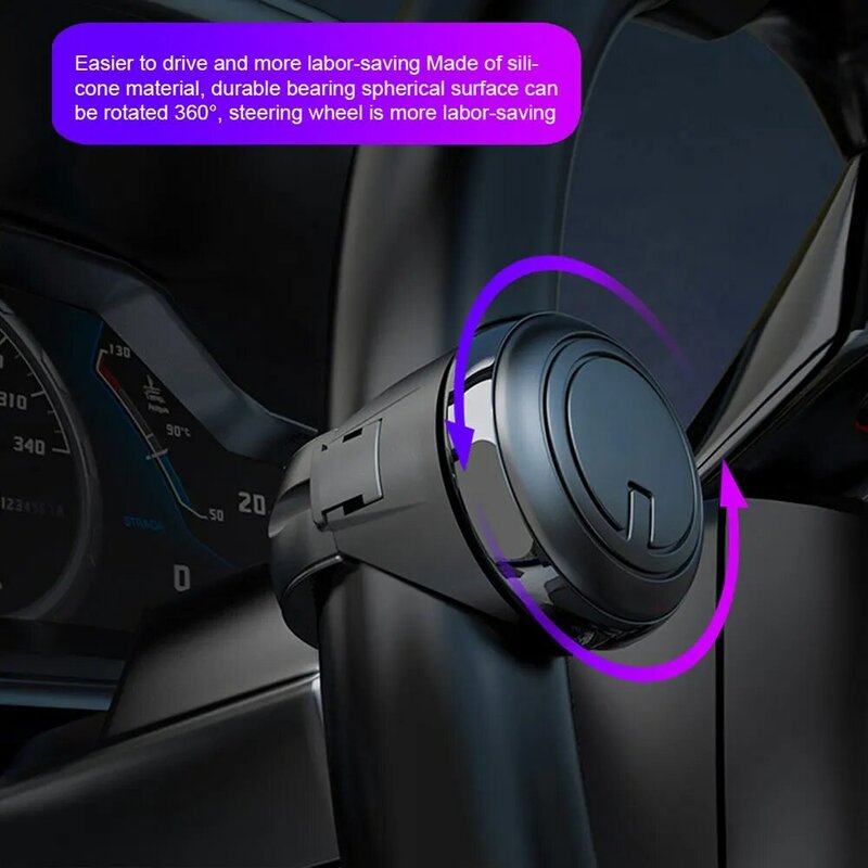 Botão giratório do volante do carro, Rotação de 360 graus, Rolamento de metal, Punho elétrico, Assistente de bola, Controle manual da junção universal