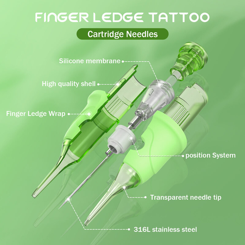 Poku jarum tato kartrid RL sekali pakai disterilkan keamanan dengan silikon untuk Makeup permanen PMU SMP perlengkapan tato 16 buah