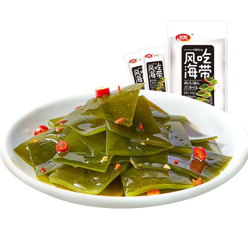 Weilong aperitivo de algas marinas, sabor picante, 50g, paquete de 3