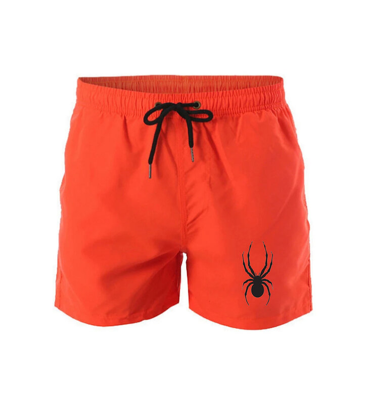 Calções de praia com estampa de aranha animal masculino, casual solto e respirável, calças elegantes, divertido, verão, novo, 2024