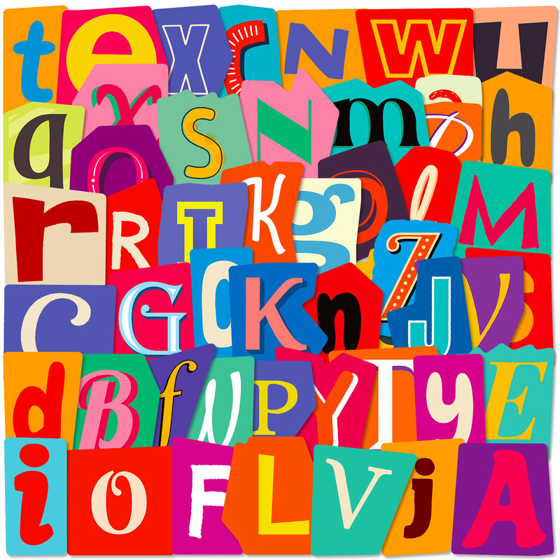Pegatinas de grafiti de la serie de letras en inglés, para cascos de ordenador portátil, decoración de escritorio, DIY, juguetes al por mayor, 50 piezas