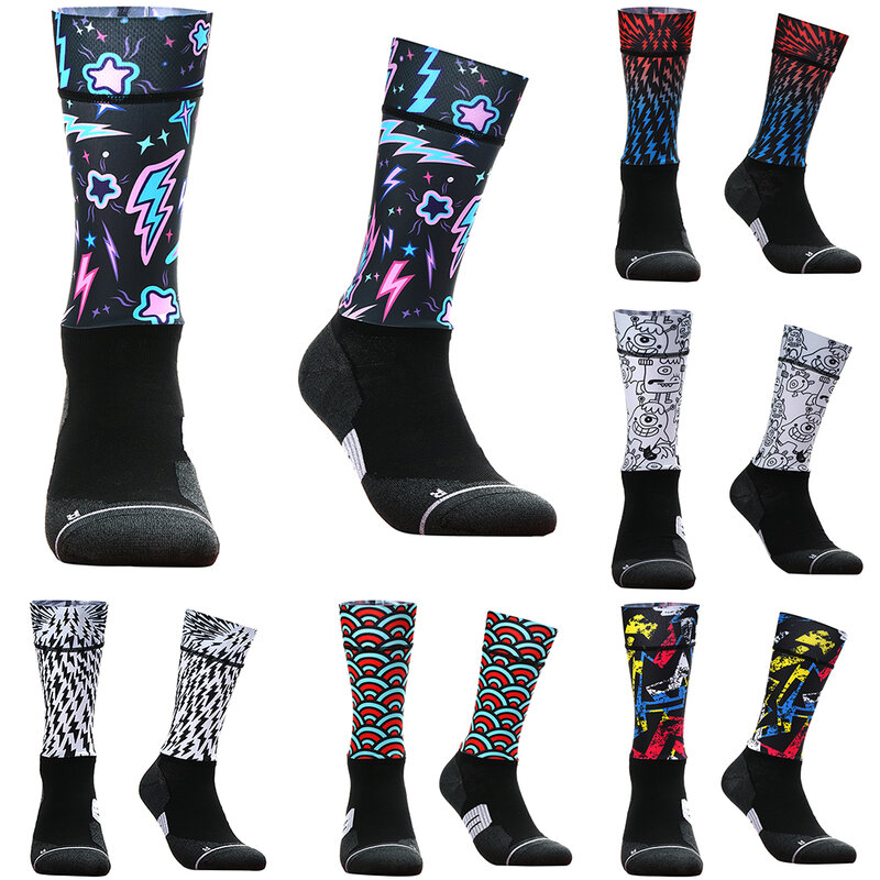 2023 спортивные оригинальные мужские женские велосипедные носки, баскетбольные Носки, гоночные носки, уличные модные носки для роликовых коньков в стиле хип-хоп