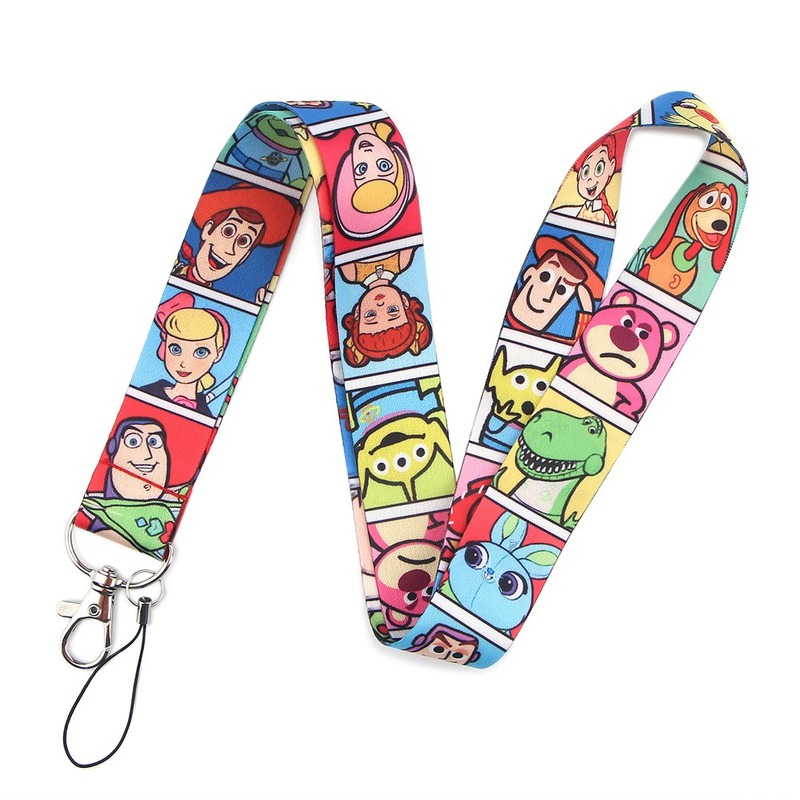 Disney-cordón para llaves de Toy Story para niños, correa para el cuello, soporte para tarjeta de identificación, llavero, accesorios para colgar
