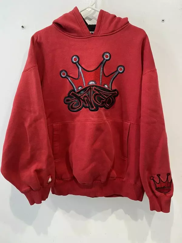 Street popular gothic pattern embroidered hoodie women Harajuku Hip Hop Vintage Sweatshirt Unisex Casual Loose Hoodies Y2K New