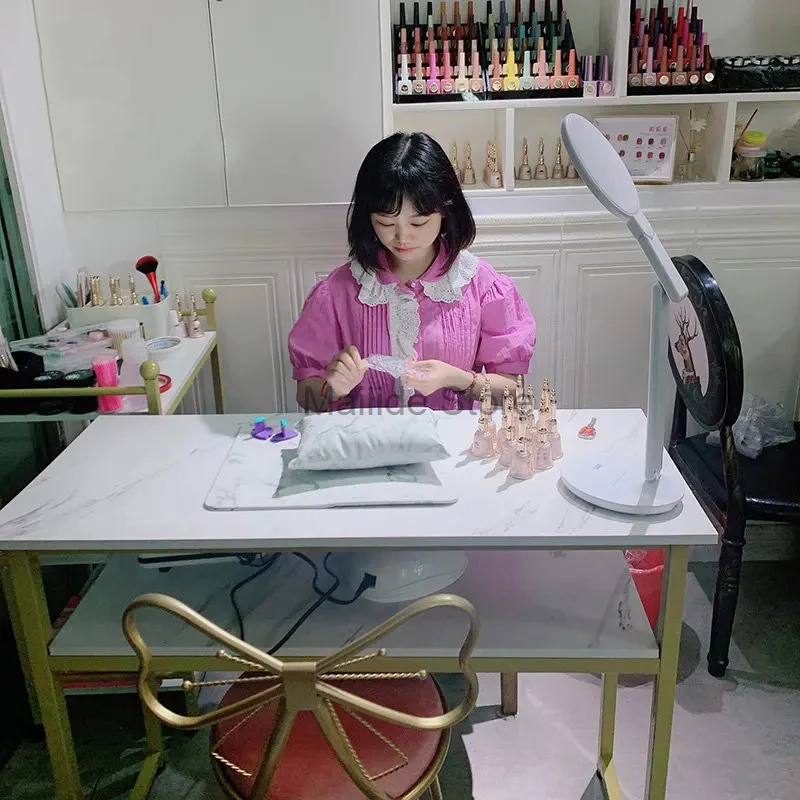 Meja manikur sederhana Jepang ringan mewah meja kuku profesional mebel salon kecantikan meja manikur ganda tunggal