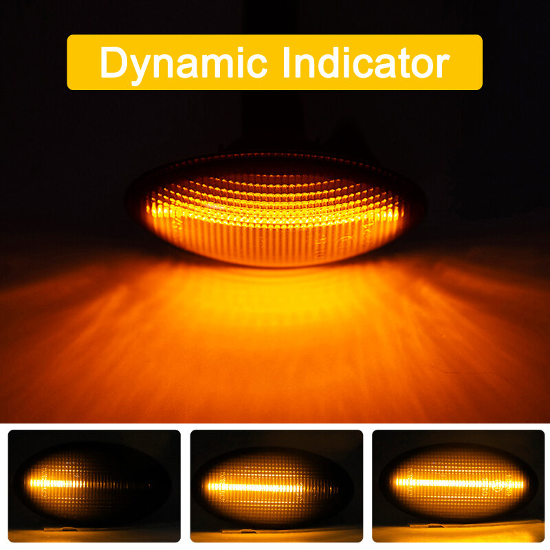 Conjunto de lámpara de indicador lateral LED, lente transparente, 12V, intermitente secuencial, para Mazda2, Mazda3, Mazda5, Mazda6, BT-50, MPV/II