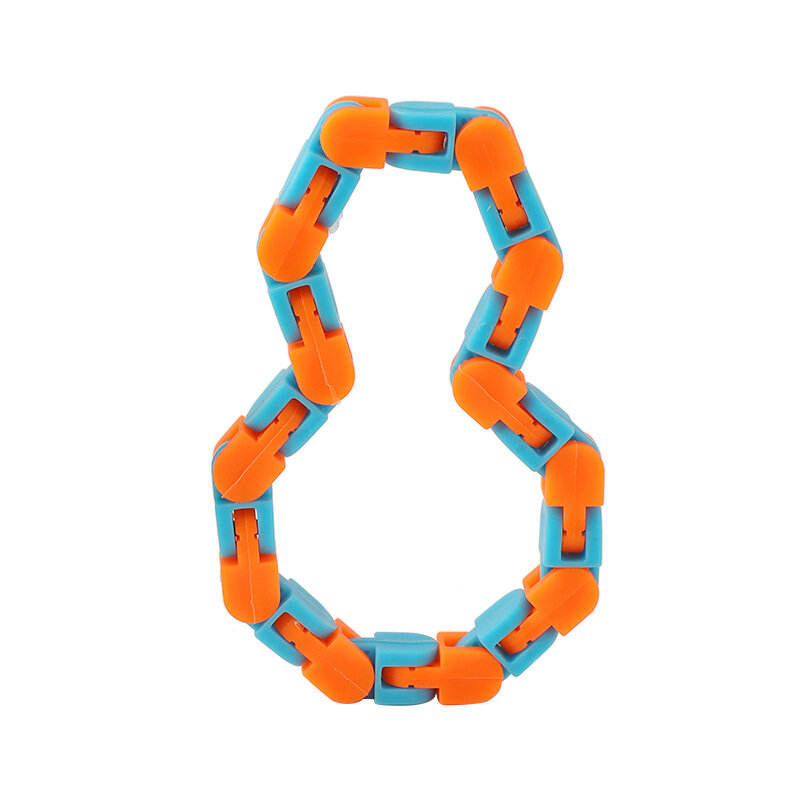 2Pcs 24-section Decompression Bicycle Chain Track Variety Folding Chain Manual Folding To Release Pressure and Relax Funny Toy