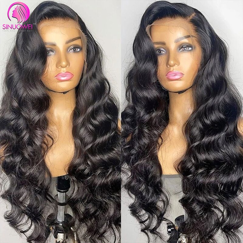 32Inch 13x6 HD Lace Frontal Wig 220% Body Wave Human Hair Wigs 5x5 HD Lace Closure Wig Body Wavy Natural Black Color Pre Plucked