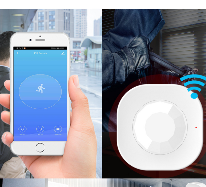 2.4ghz wifi sensor de corpo doodle inteligente vida movimento monitoramento infravermelho alarme app tuya controle remoto branco pequeno