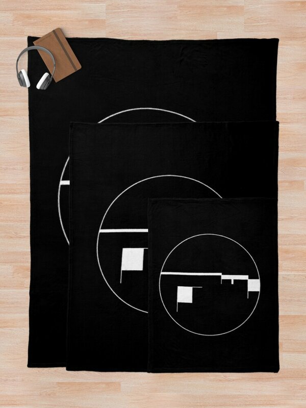 Emblema Bauhaus-branco sobre preto. Lance Cobertor Térmico Cobertor Peludo Cobertores Para Cama
