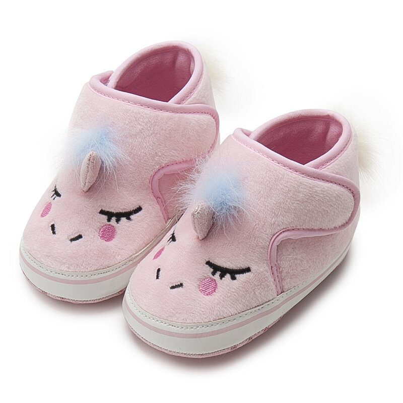 Sepatu bayi laki-laki perempuan baru lahir 2023 Moccasins tahan lama lembut sepatu bayi baru lahir balita merah muda Unicorn sepatu bayi hangat antiselip pertama
