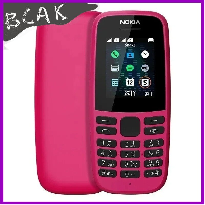 Quality Push-button Phone 105 2G Feature  1.77" Display 4MB Storage Long Standby Flashlight Radio Function for Students Elderly