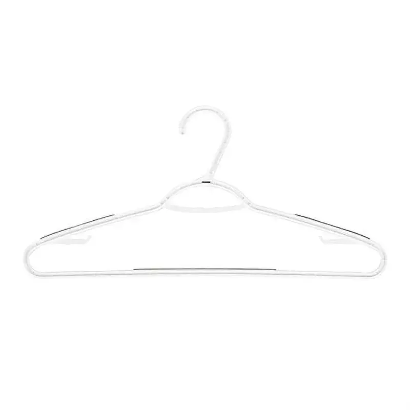 Gantungan baju anti-selip utama, 10 Pak, putih, plastik tahan lama, Strip TPE