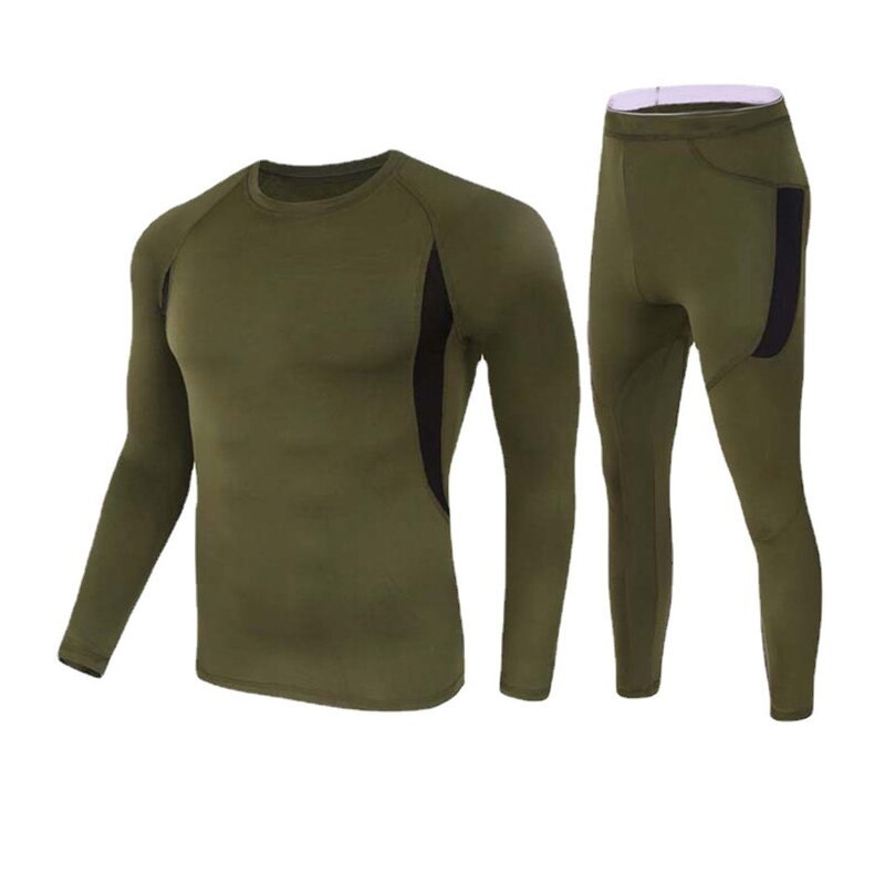 2pcs/Set Tactical Uniform Winter Thermal Underwear Sets Outdoor Quick Drying Tactical Long Compression Fitness Clothing 2024 New