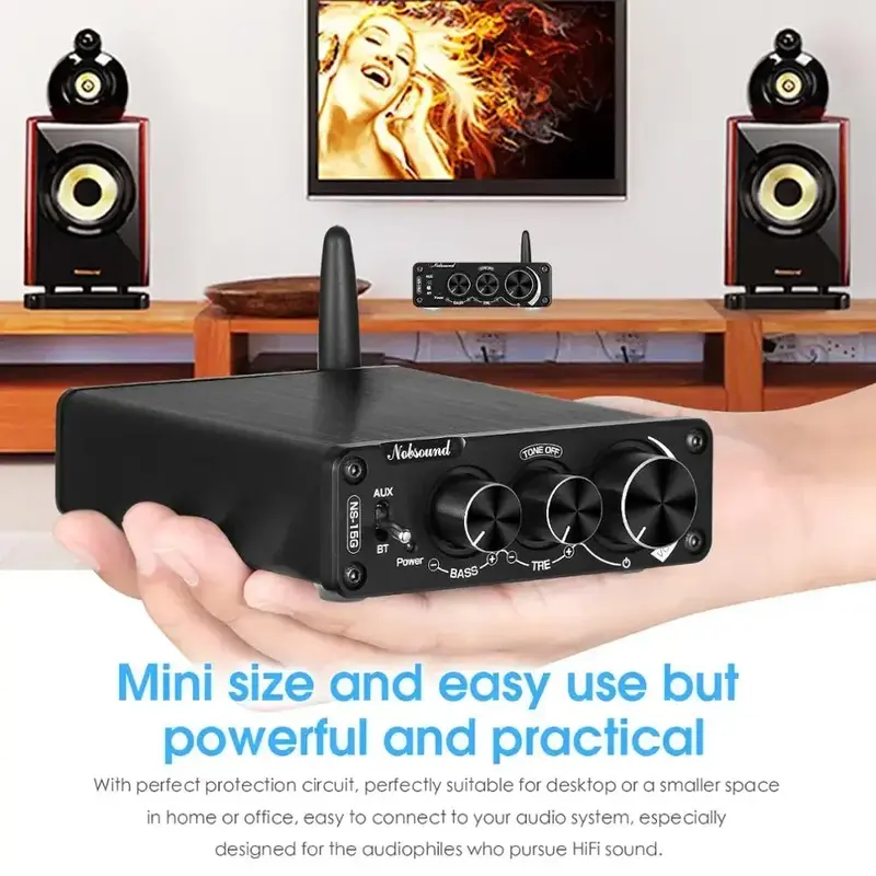 Nobsound Mini Bluetooth 5,0 TPA3116 Digitale Audio Verstärker HiFi Klasse D Stereo Power Amp 100W * 2 für Hause lautsprecher