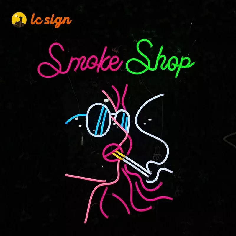 Классный магазин девушек с индивидуальным логотипом, гибкий шлейф 12 В, фотографический неоновый знак для дымового магазина