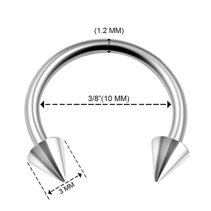 C-Type Neus Ring Met Spitse Anti-Allergie Piercing Rvs Titanium Staal Wenkbrauw Nagel Lip Nail Persoonlijkheid sieraden Die