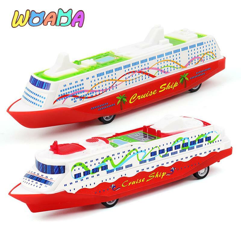 1 pz Cruise Boat Ship Model Collection tirare indietro scorrevole Steamship Gliding Toy regalo per bambini gioco per bambini novità Gag Toys