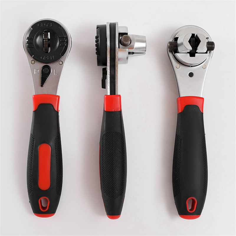 Universal Adjustable Ratchet Wrench is Suitable for 6-22mm Screw Adjustable Socket Wrench with Anti-Slip Handle.