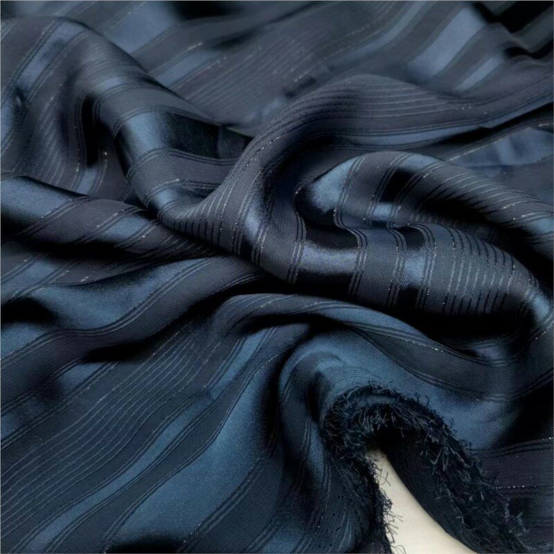 InjBeauty-Tissu en mousseline de soie, bande argentée, couture à la main, bricolage
