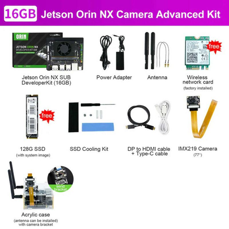 Jetson Orin NX SUB 개발자 키트, ROS AI 프로젝트 성능 딥 러너, NVIDIA 코어 모듈 기반, 8GB, 16GB RAM