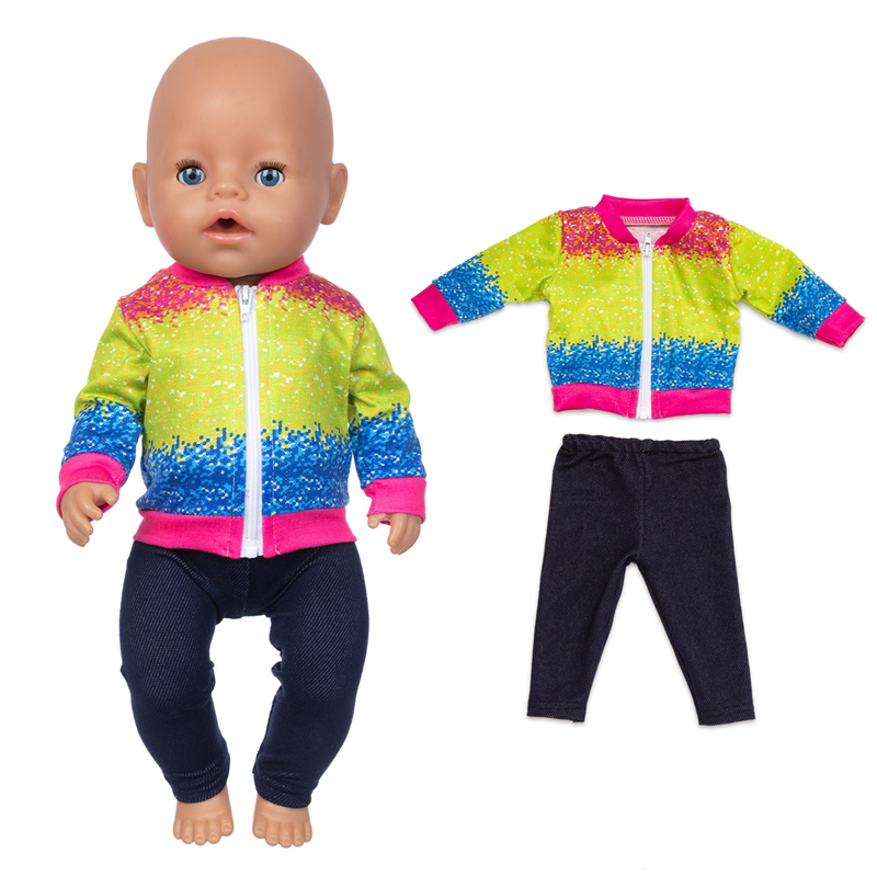Reborn mantel bayi boneka perempuan, pakaian rok merah muda 18 inci pakaian boneka anak perempuan jaket mainan hadiah Natal