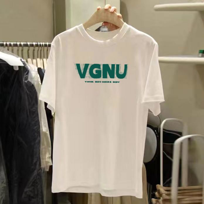 Camiseta de manga curta de algodão puro com calças largas, sal branco, casual coreano, novo, verão, 2024