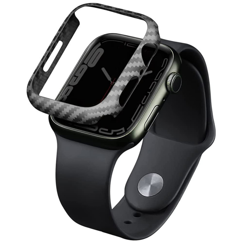 Couvercles pour boîtier de montre Apple Watch, verre, fibre de carbone, pare-chocs, protecteur, 44mm, 42mm, 40mm, 38mm, 45mm, iWatch série 3, 4, 5, 6, SE, 7, 45mm, 41mm