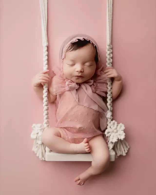 Pasgeboren fotografie rekwisieten baby schommel stoel houten baby's meubels zuigelingen fotoshooting rekwisieten accessoires