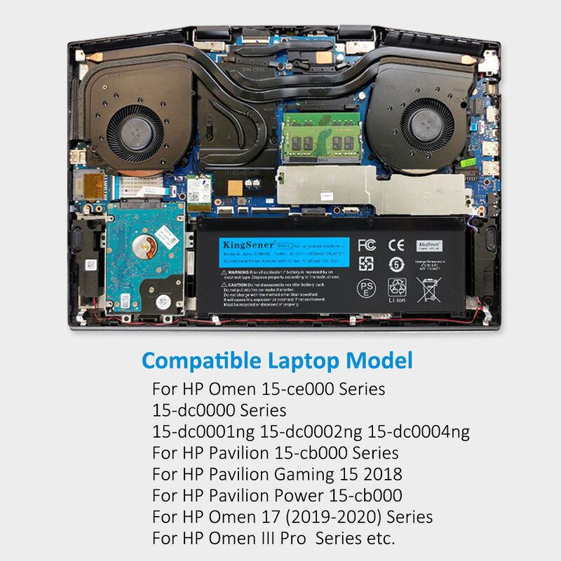 KingSener SR04XL baterai Laptop untuk HP OMEN 15-CE 15-CB 15-CE015DX TPN-Q194 TPN-Q193 TPN-C133 HSTNN-DB7W 917724-855
